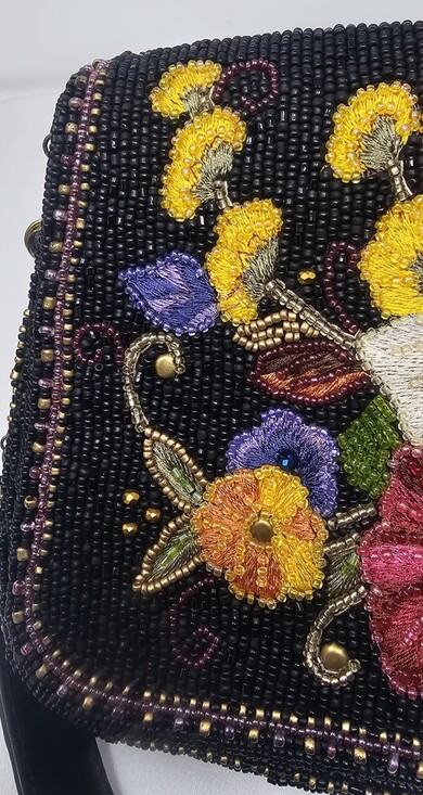 Mary Frances Wildflower Multicolor Beaded Handbag Shoulderbag Purse Flowers New - Picture 7 of 14